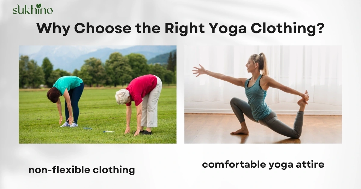 Comparison of flexible vs non flexible yoga clothing, highlighting comfort, breathability, and sustainability benefits