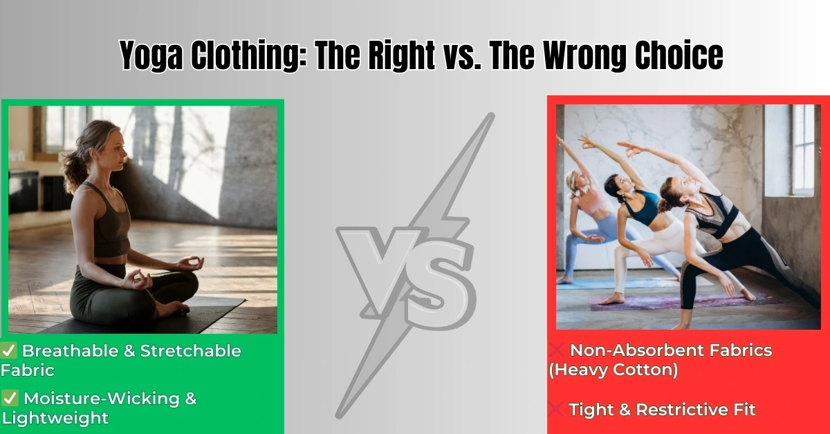 Best yoga apparel vs improper clothing for yoga sessions